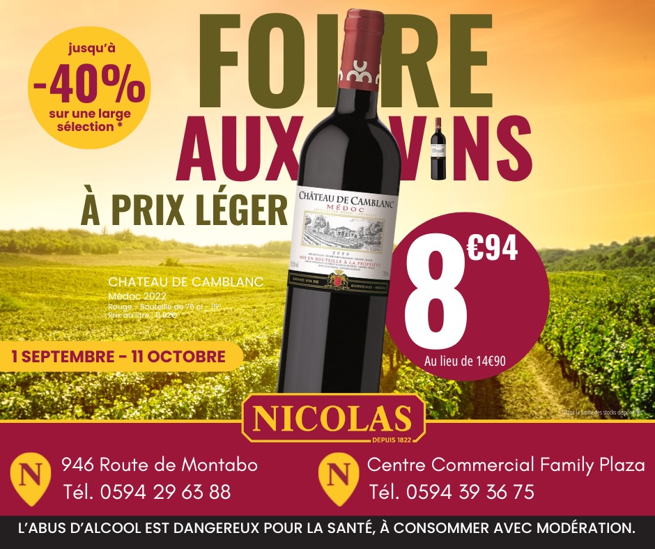 C'est la foire aux vins chez Nicolas !