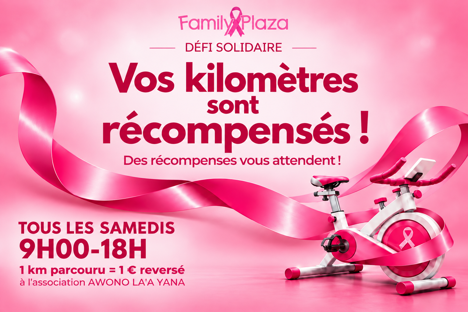 Octobre Rose : pédalez solidaire à Family Plaza
